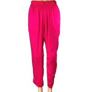 Zara Women's Pink High Waisted Pull On Smocked Trousers Sweat Pants Size XS